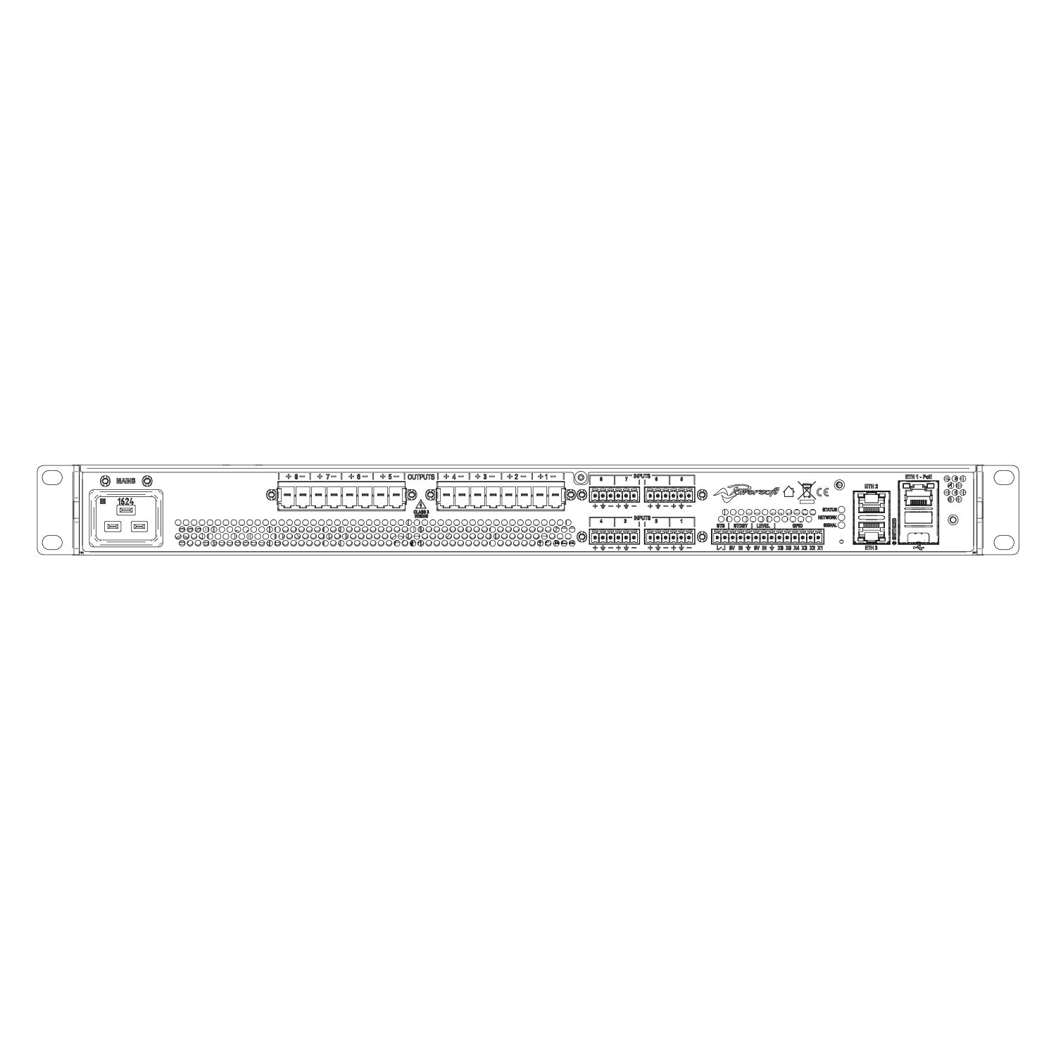Powersoft Unica 8M 1K8 - 1000W 8-Channel Cloud-Based Amplifier Platform