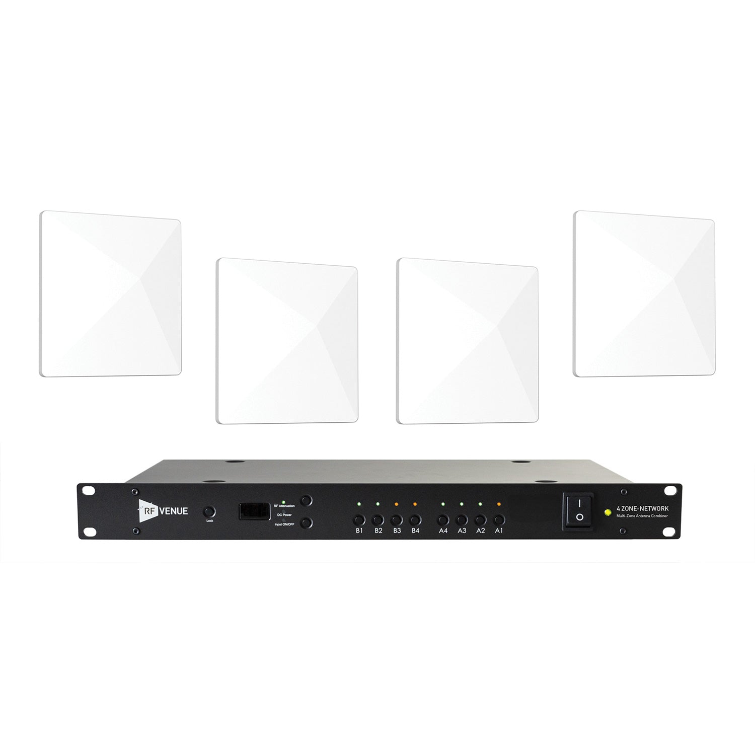 RF Venue 4ZONE-NET-DARC - 4 ZONE-Network Multi-Zone Antenna Combiner / Diversity Antenna Bundle