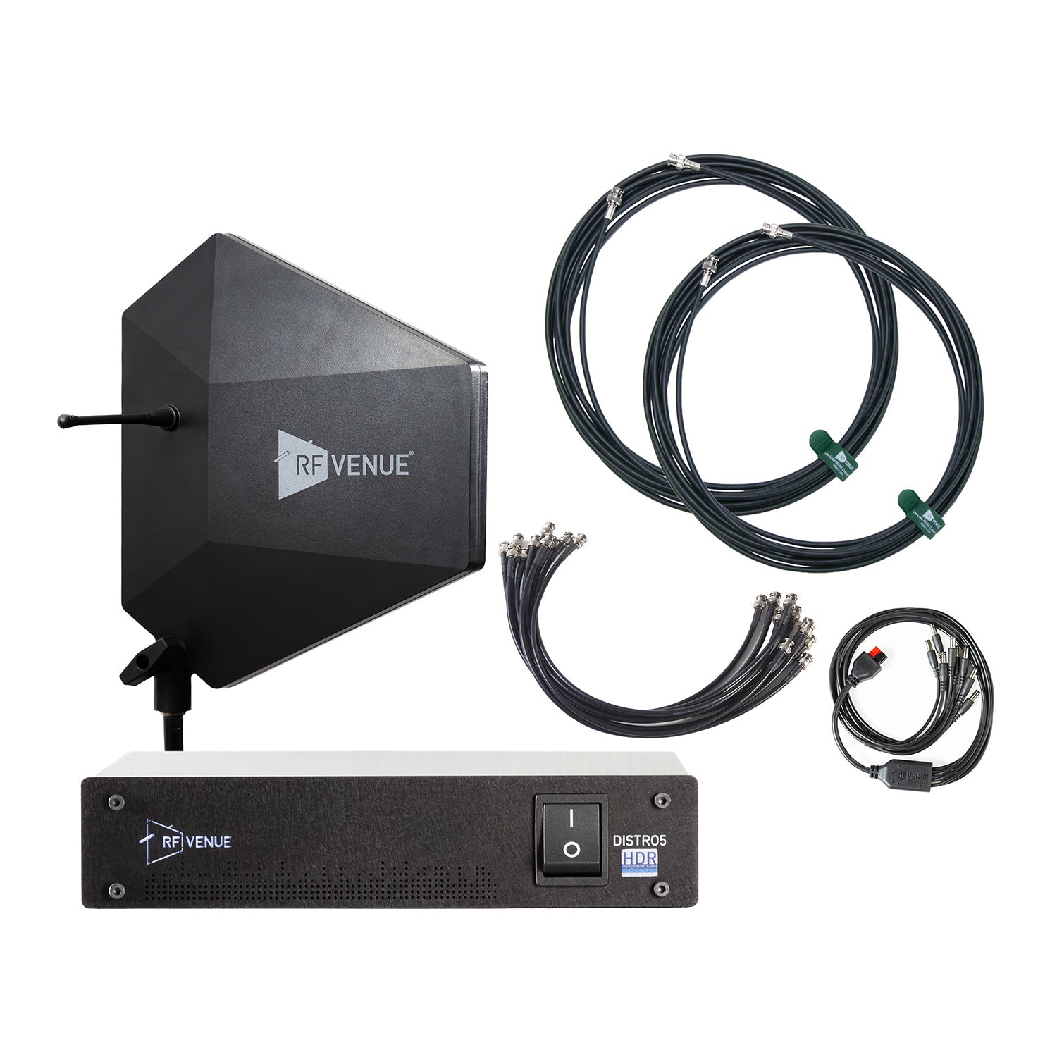 RF Venue DFIN-IPXD5 - 5-Channel Wireless Mic Upgrade Pack with Black Diversity IPX Antenna