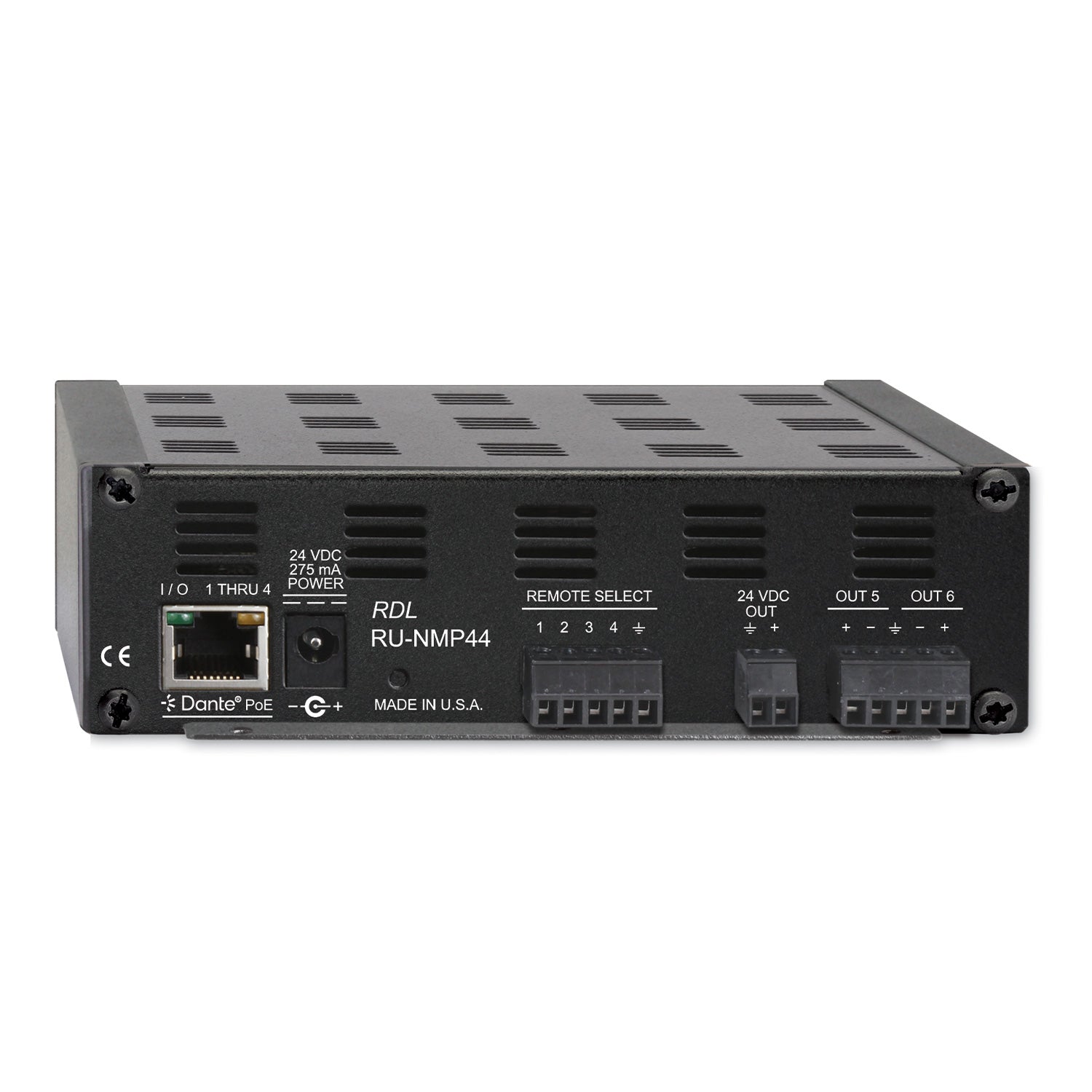 RDL RU-NMP44 - 4x4 Dante Network Mixing Processor