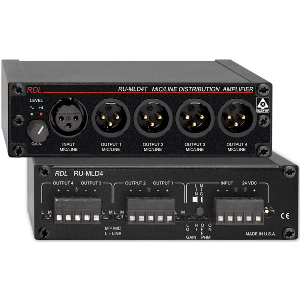 RDL RU-MLD4T Mic / Line Distribution Amplifier