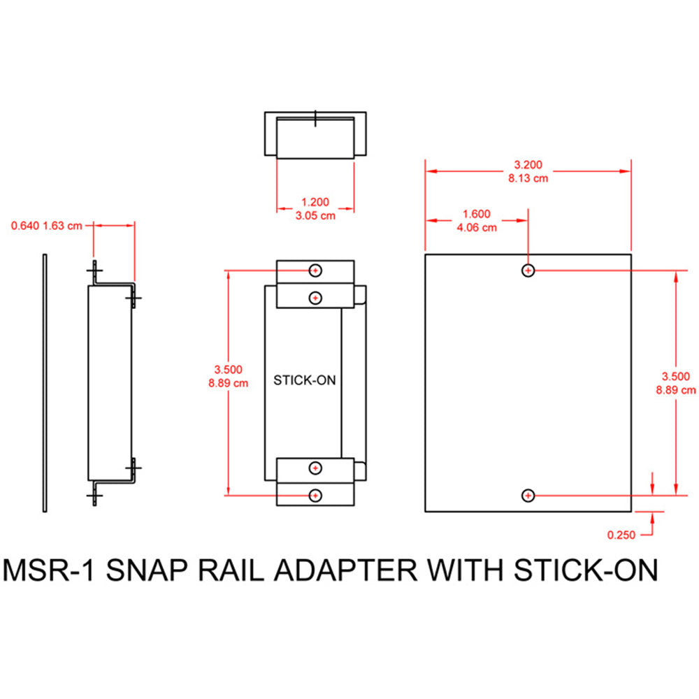 RDL MSR-1 Snap Rail Adapter - STICK-ON Series