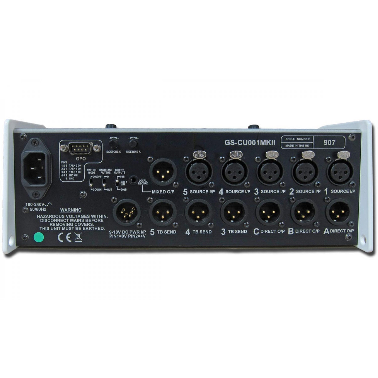 Glensound GS-CU001B MkII Version 1 - Three Commentator Unit With Electronic Balancing