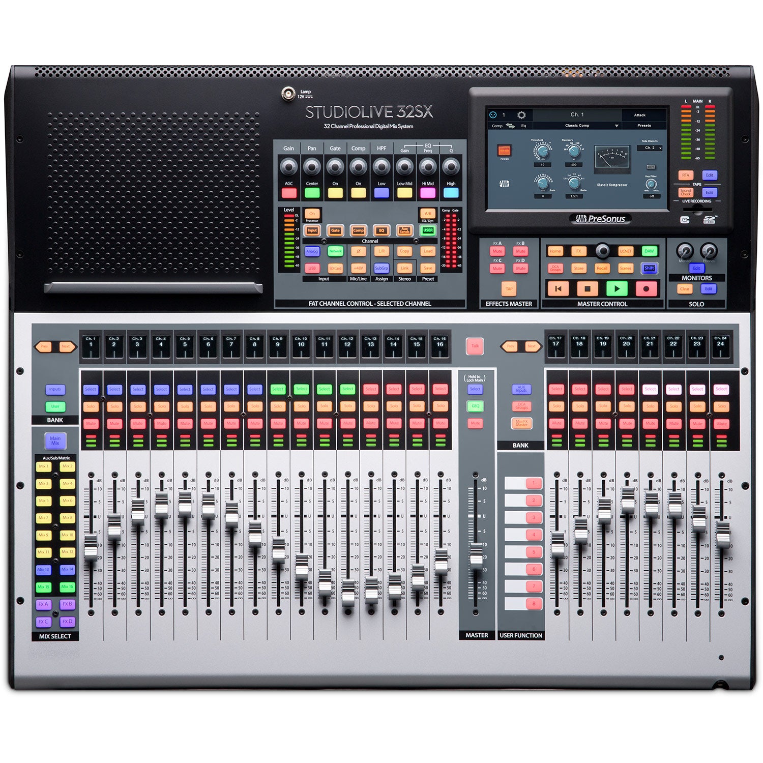 PreSonus StudioLive 32SX - Compact 32-channel/26-bus digital mixer with AVB networking and dual-core FLEX DSP Engine