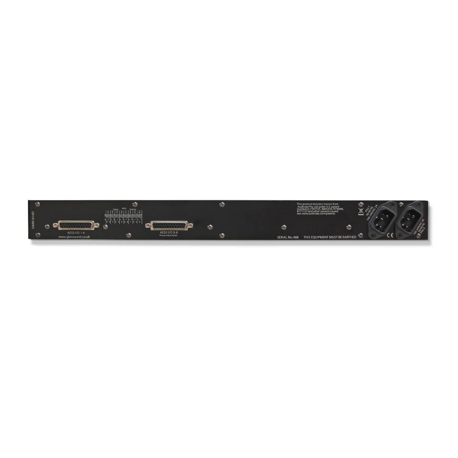 Glensound DARK1616DR - Ravenna Network Audio 8x AES3 Inputs 8x AES3 Outputs Interface