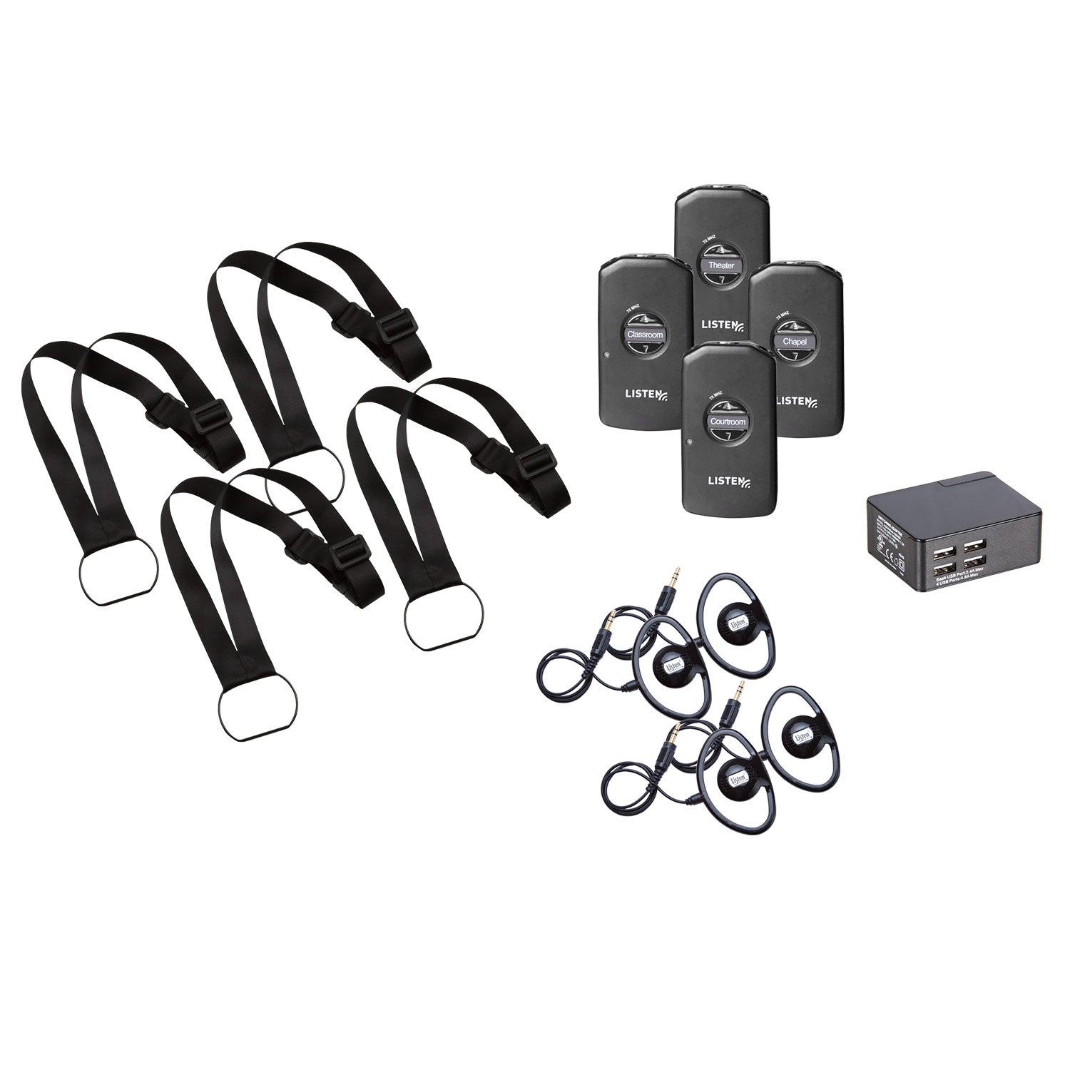 Listen Technologies LP-39-072-01 - Intelligent DSP RF Receiver 4-Pack (72 MHz)