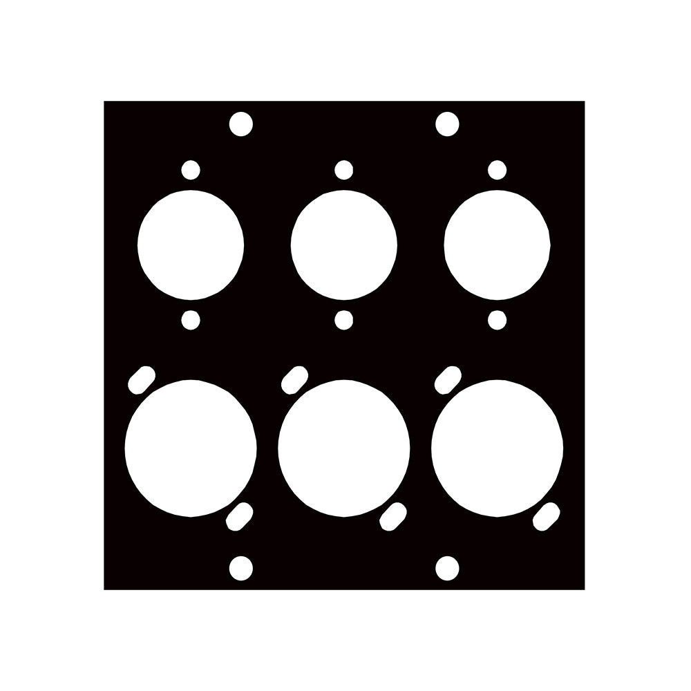 Middle Atlantic Combo6 UCP Module for 3 Female / 3 Male XLR Connectors