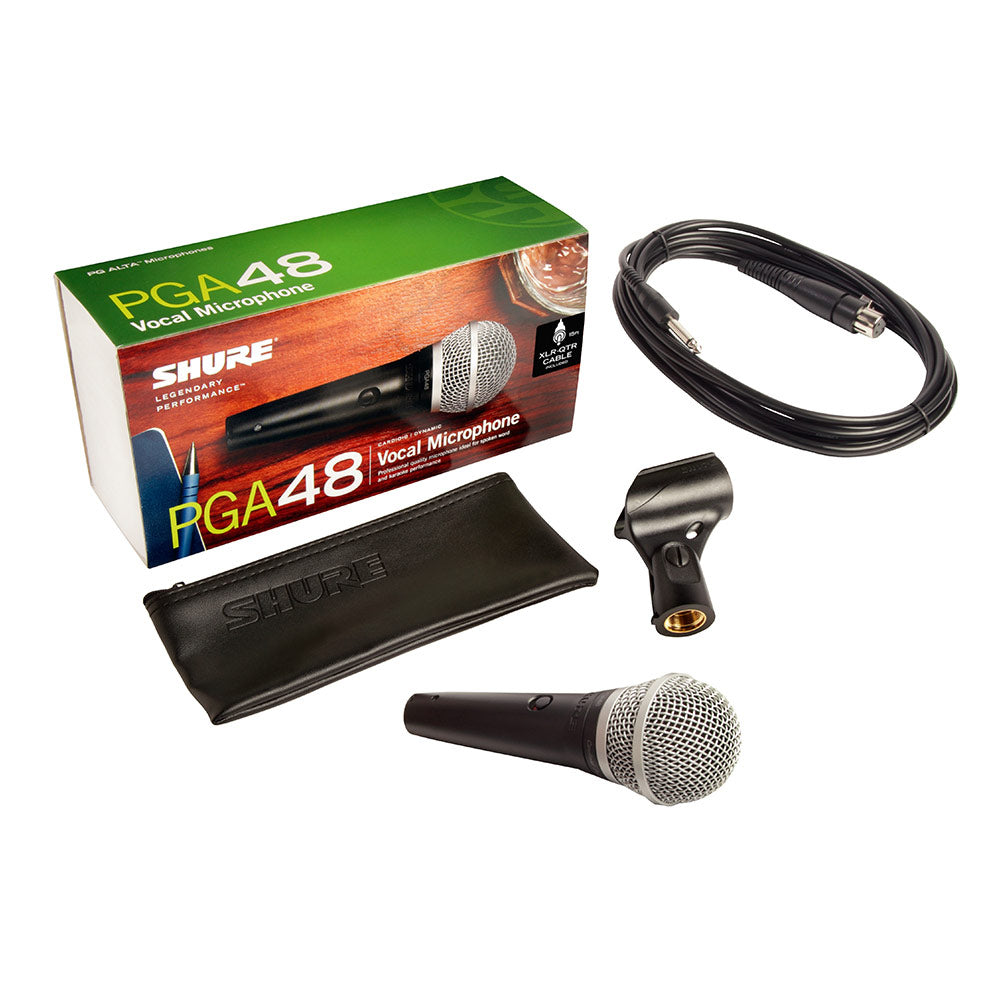 Shure PGA48-QTR Handheld Cardioid Dynamic Vocal Microphone (with 1/4" Cable)