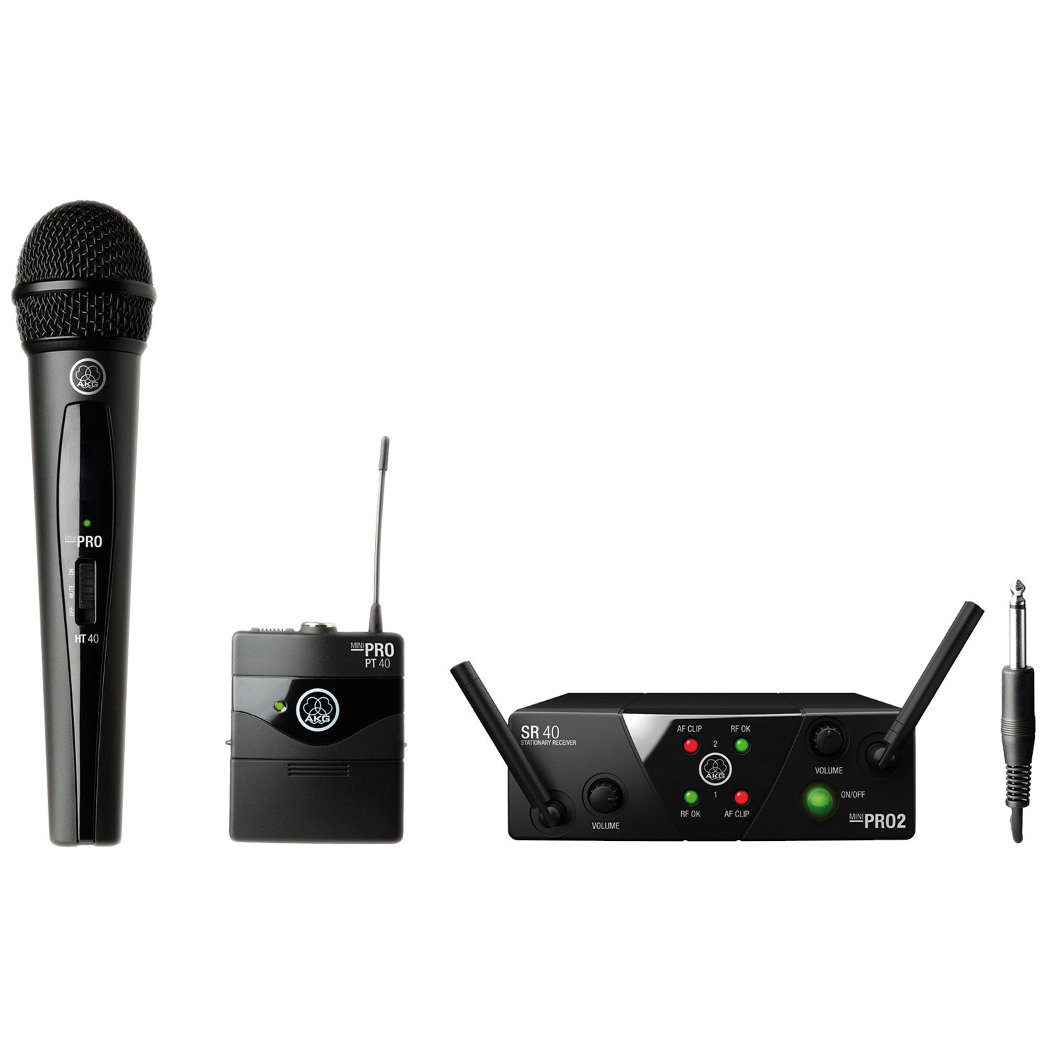 AKG WMS402 Mini2 Dual Vocal Instrumental Set - Combo Wireless System (US25AC Band / 537.5 - 539.3 MHz)
