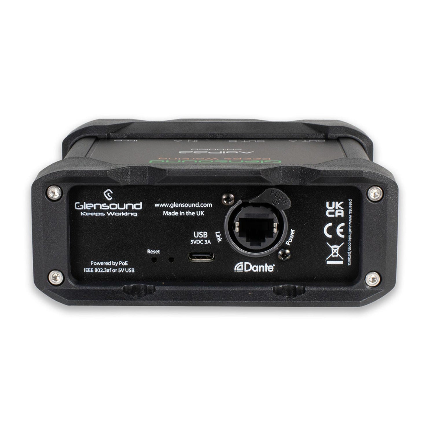 Glensound AoIP22 MKII - Two-Channel Dante or AES67 Audio Interface