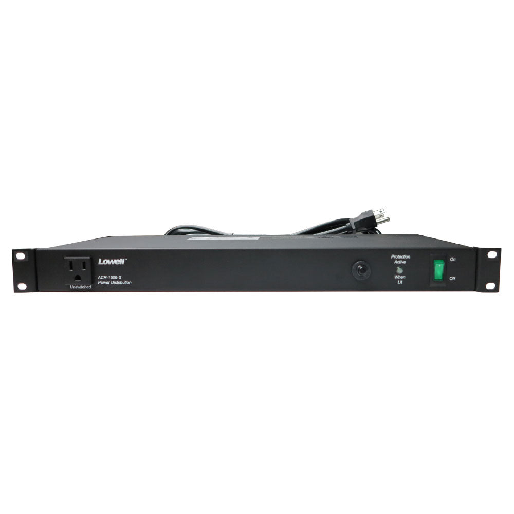 Lowell ACR-1509-S - 9-Outlet 15-Amp Rack Mount Surge Protector