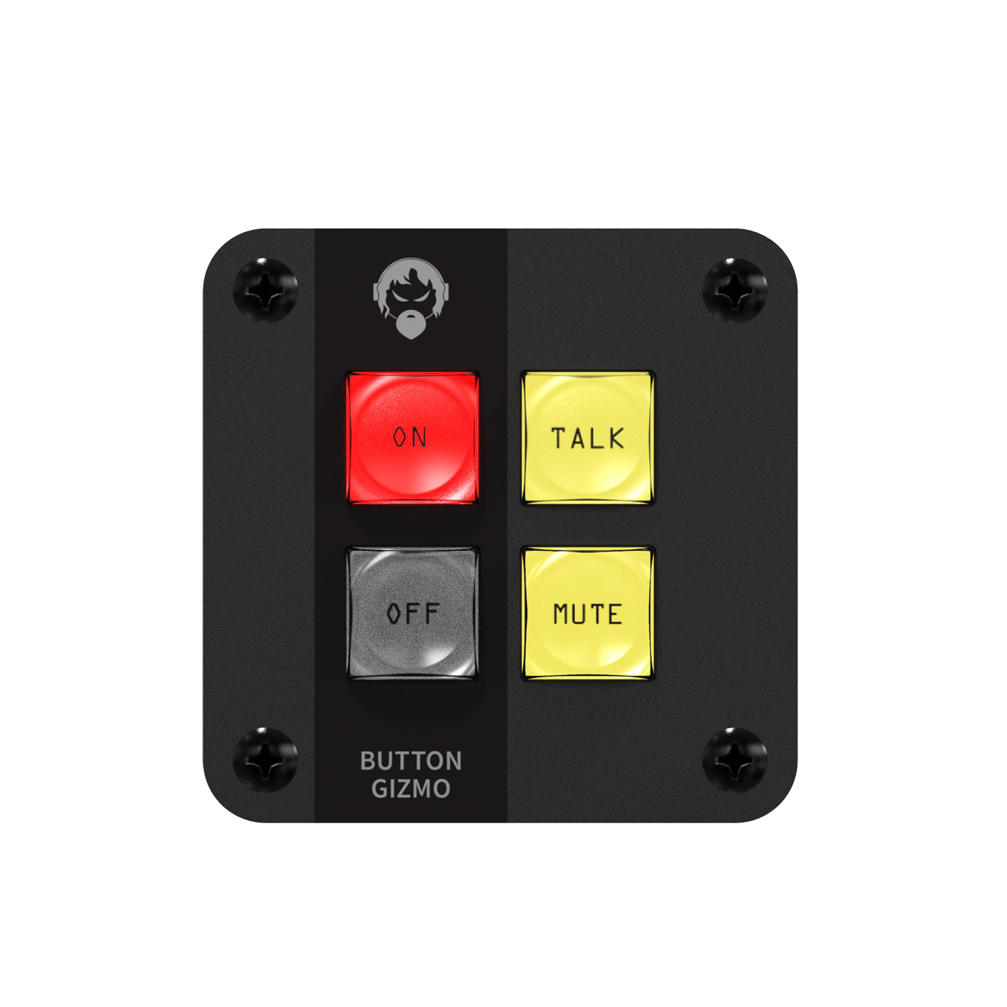 Angry Audio Button Gizmo - Desk Mount 4-Button Panel for GPIO