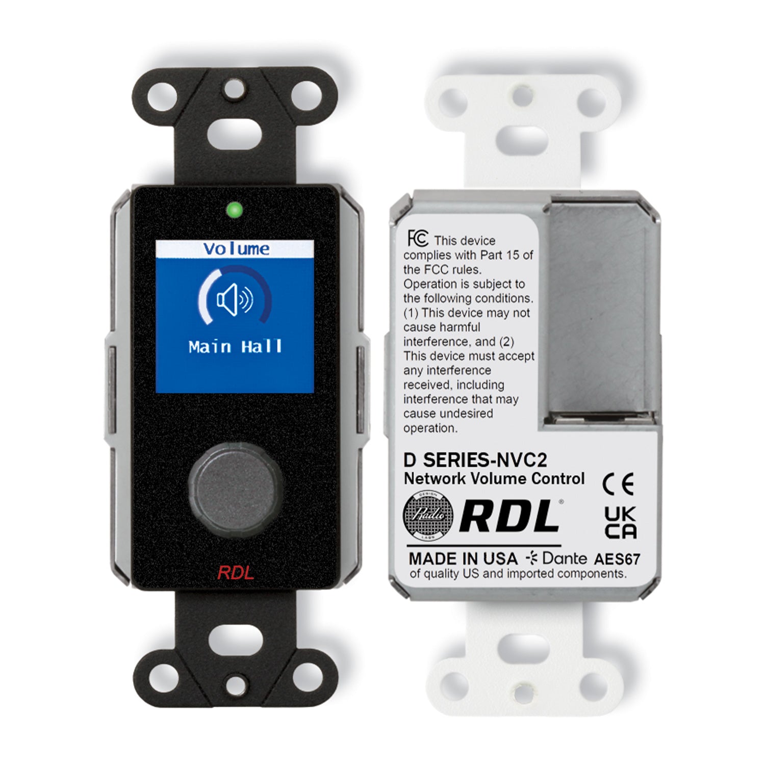 RDL DB-NVC2 - Dante / AES67 Network Volume Control (Black)