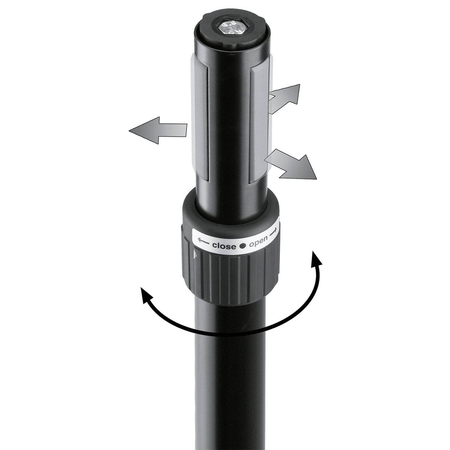 K + M 21368 Speaker Distance Rod with Ring Lock (Black)