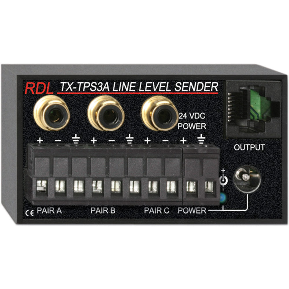 RDL TX-TPS3A Active Three-Pair Sender - Twisted Pair Format-A - balanced line inputs