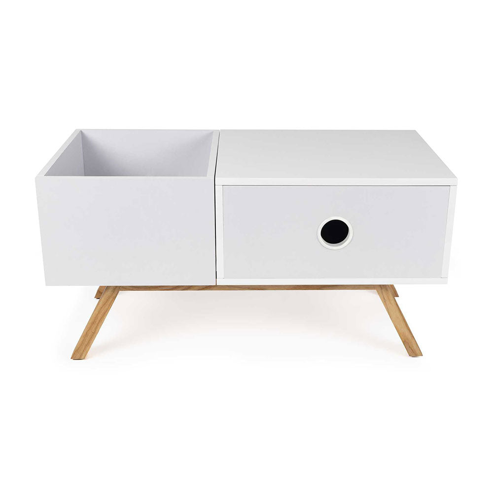 Glorious Turntable Lowboard - Furniture with Storage (White)