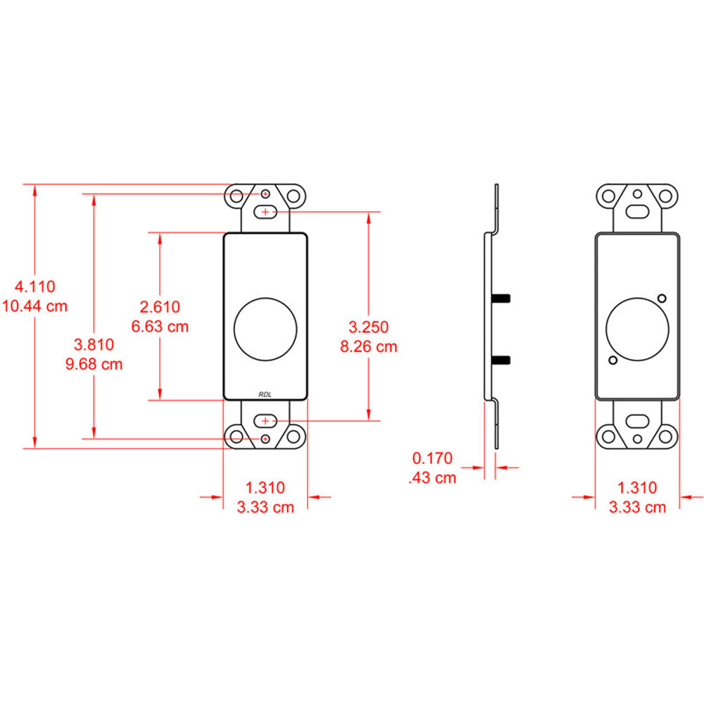 RDL DS-D1 Single plate for standard and specialty connectors - Stainless