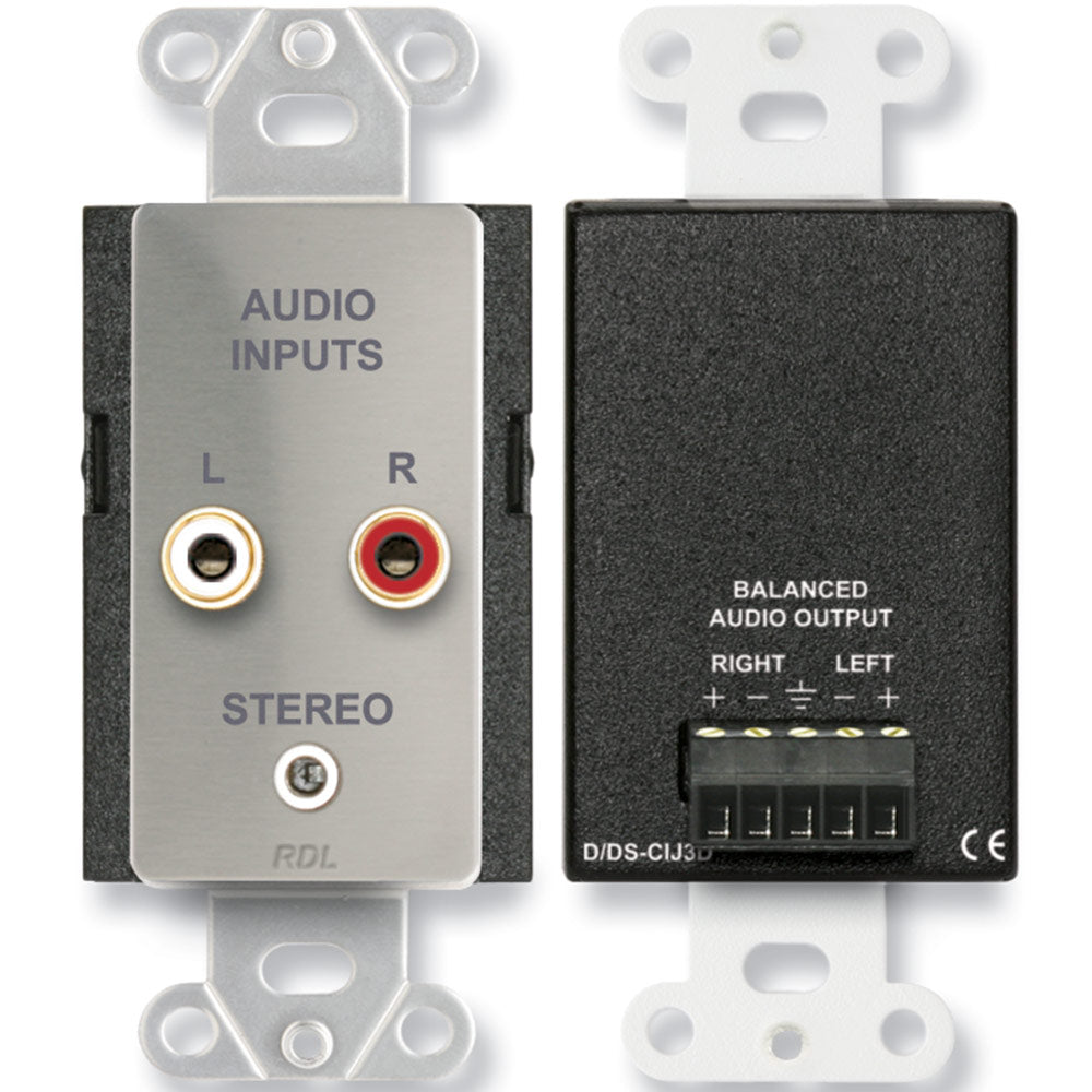 RDL DS-CIJ3DC Consumer Input Jacks Ð Stereo - Custom Engraving Option