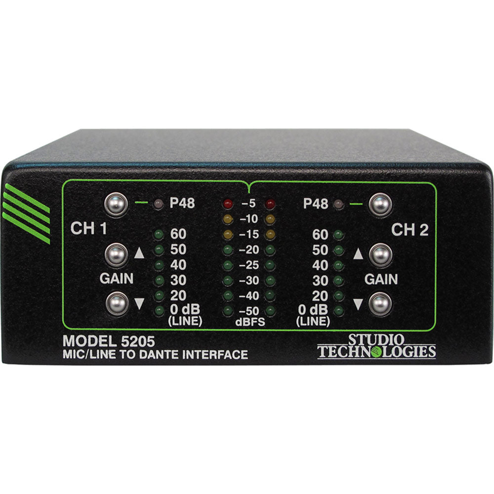 Studio Technologies Model 5205 2-Channel Mic/Line to Dante Interface