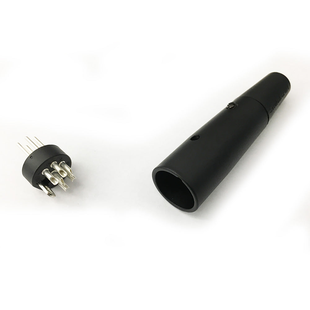 Switchcraft A6MB 6-Pin XLR Female Connector (Black/Nickel Pins)