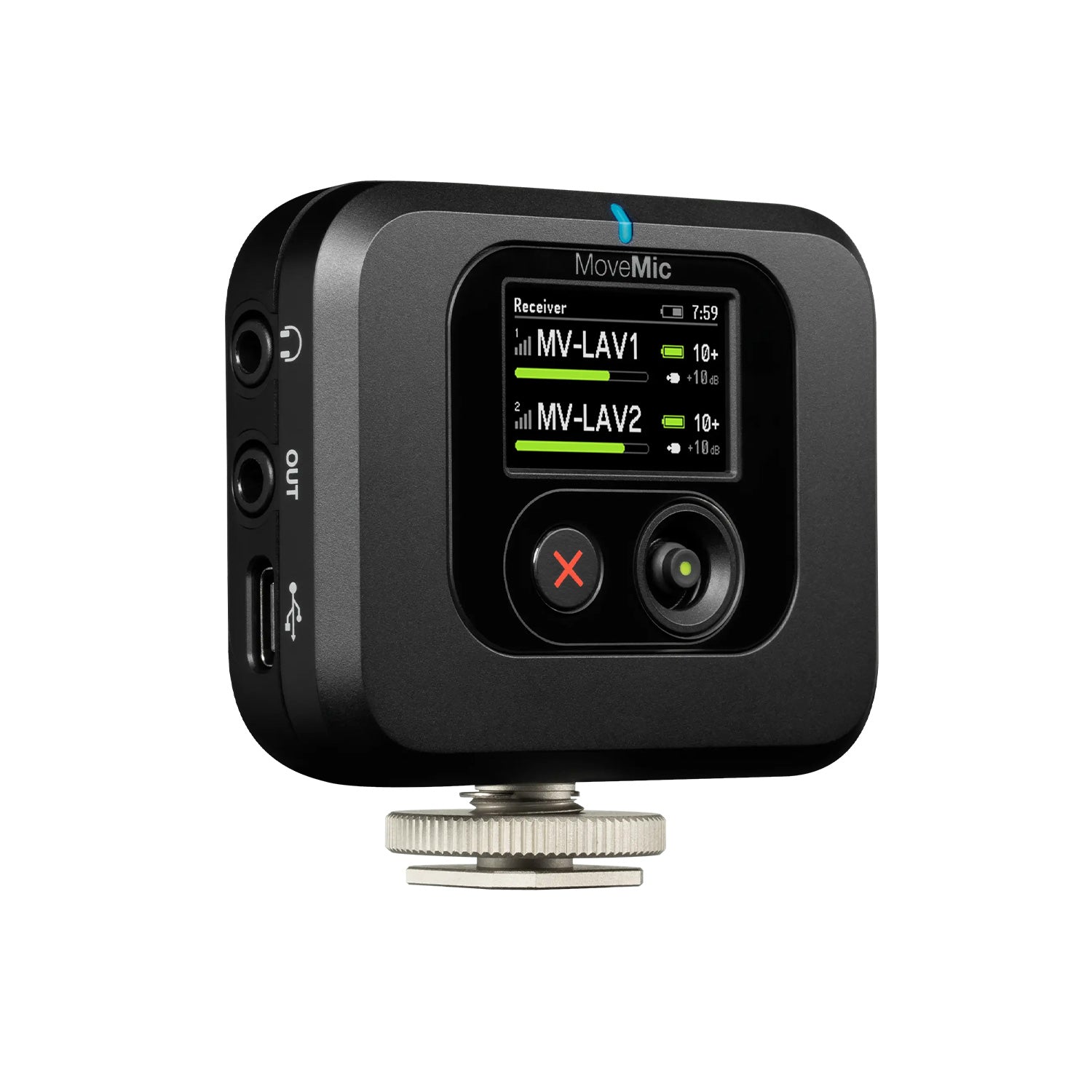 Shure MoveMic Receiver - Portable Camera Mount Receiver for MoveMic System