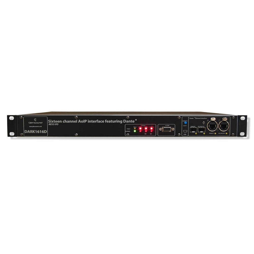 Glensound DARK1616D - Dante/AES67 Network Audio 8x AES3 Inputs 8x AES3 Outputs interface
