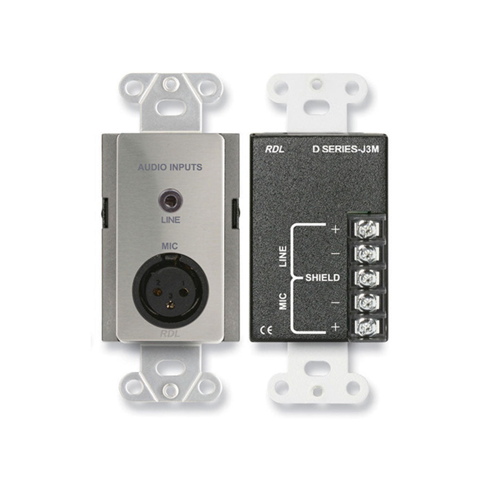 RDL DS-J3M Mic/Line Input Assembly - XLR and Mini Input Jacks