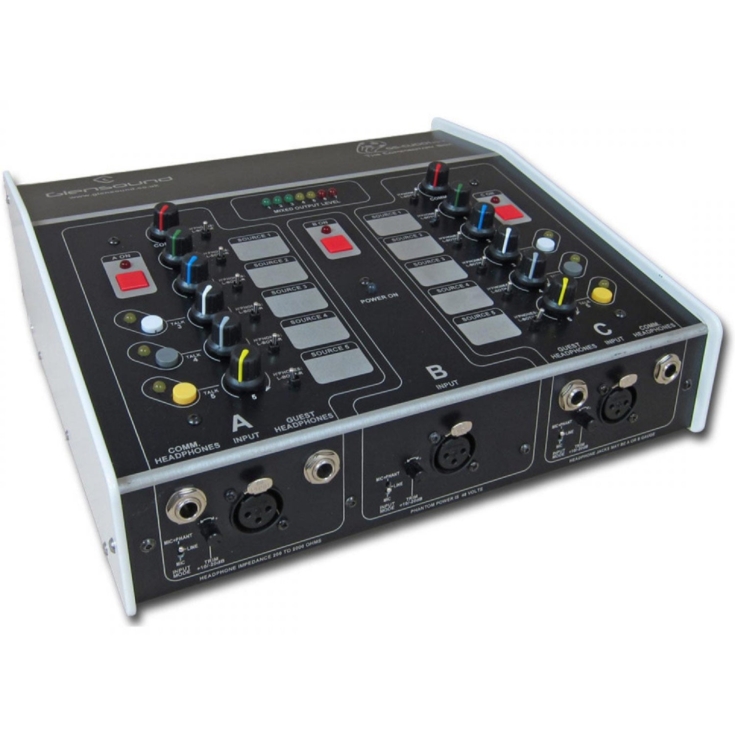 Glensound GS-CU001B MkII Version 1 - Three Commentator Unit With Electronic Balancing