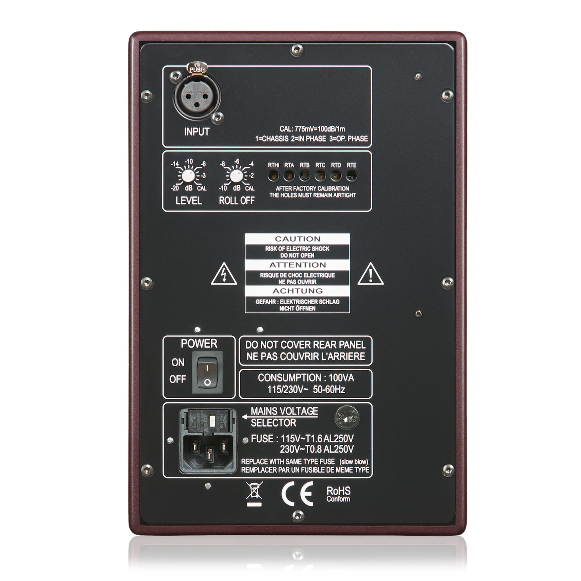 PSI Audio A14-M Studio - Compact Two-Way Studio Monitor (Red)