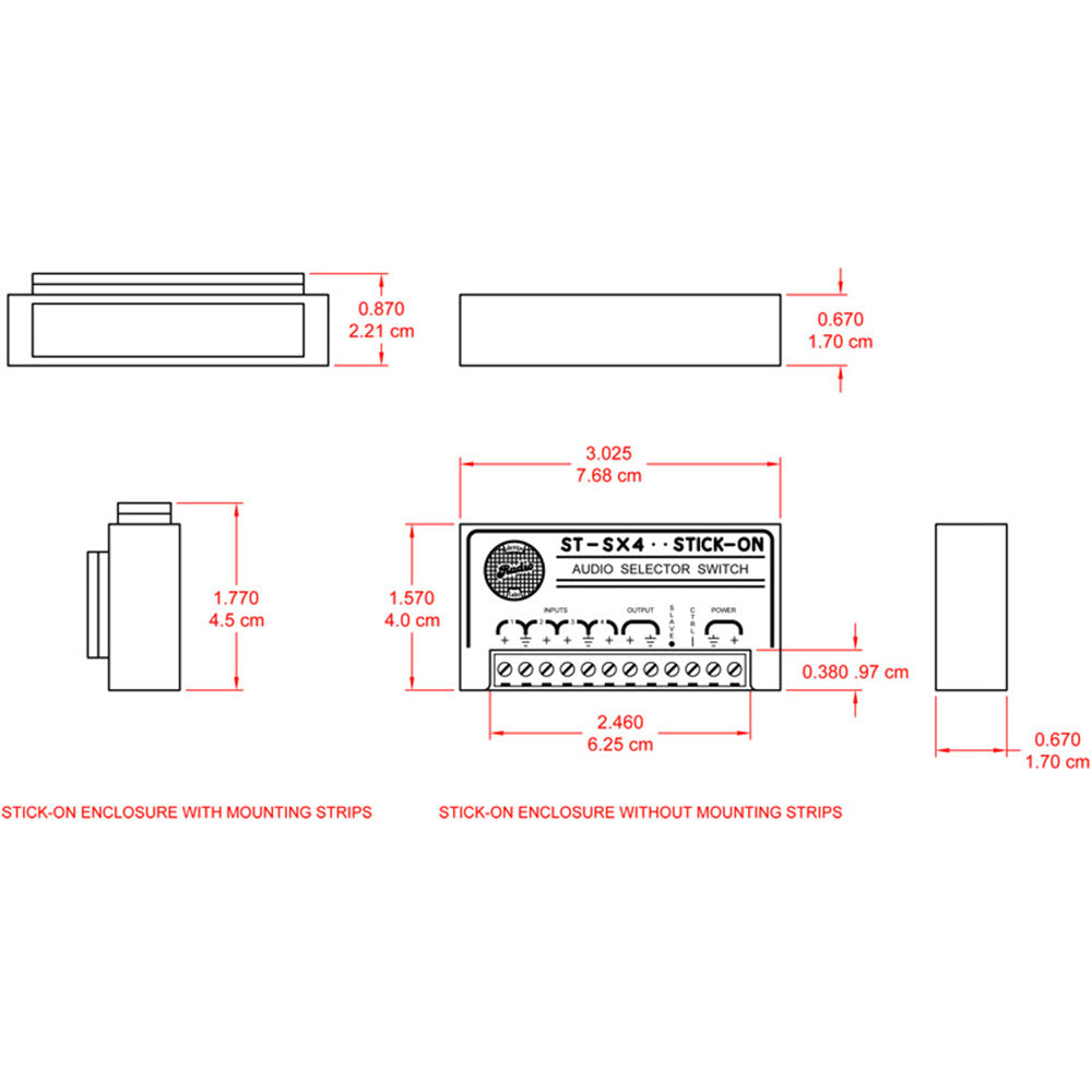 RDL ST-SX4 Unbalanced Audio Switcher - 4x1