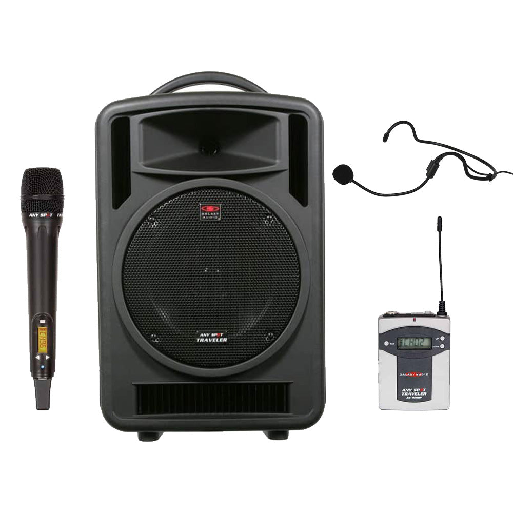 Galaxy Audio TV10 - Traveler 10 Portable PA System (with Handheld and Headset Wireless)