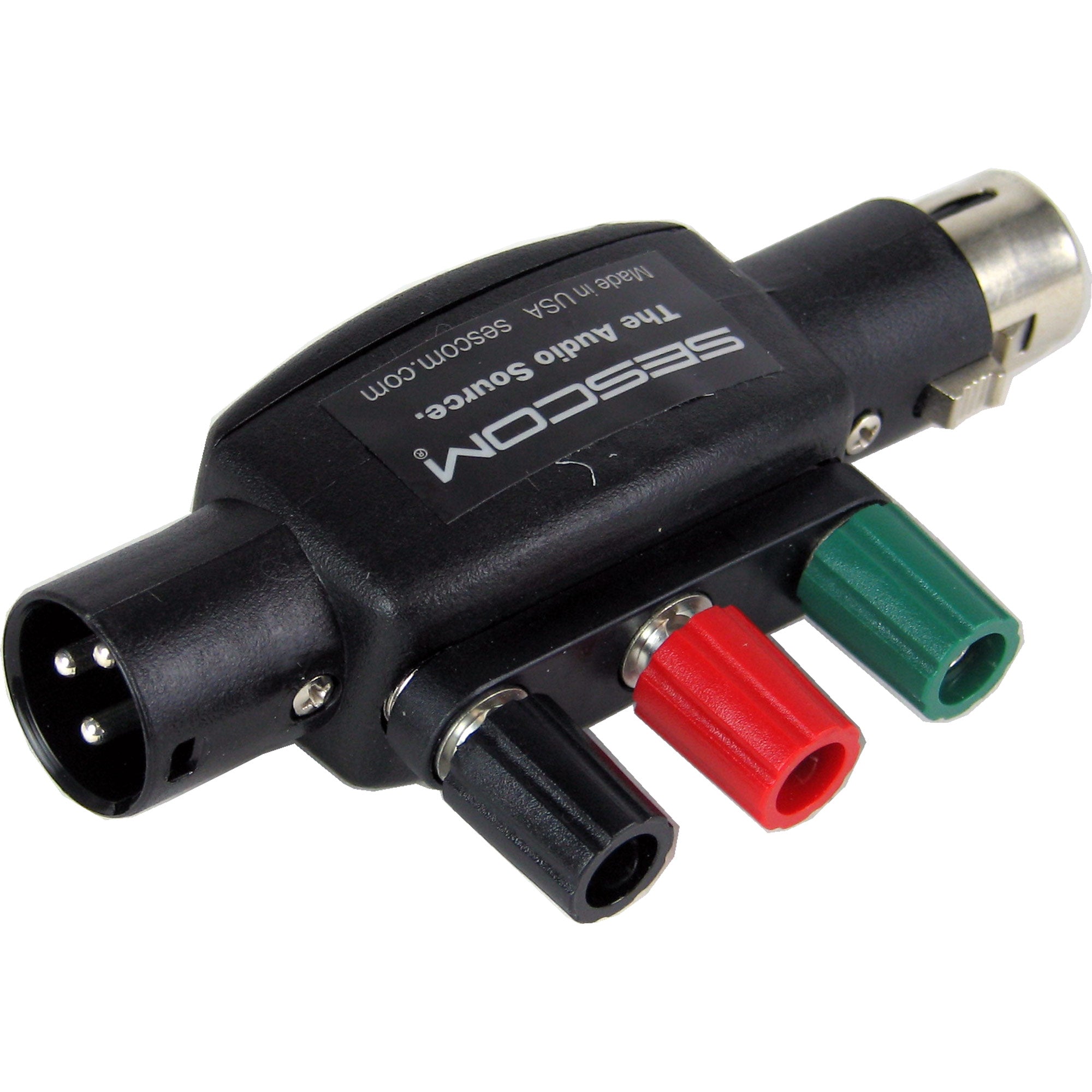 Sescom IL-XLR-POSTS - Bi-Directional Line Tap Adapter With Male And Female XLR Connectors