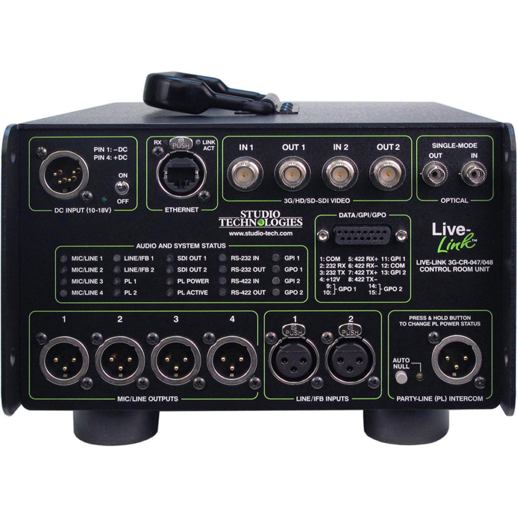 Studio Technologies LL-3G-CR-048 - Live-Link Sr. Control Room Rack-Ready PL Transport Interface