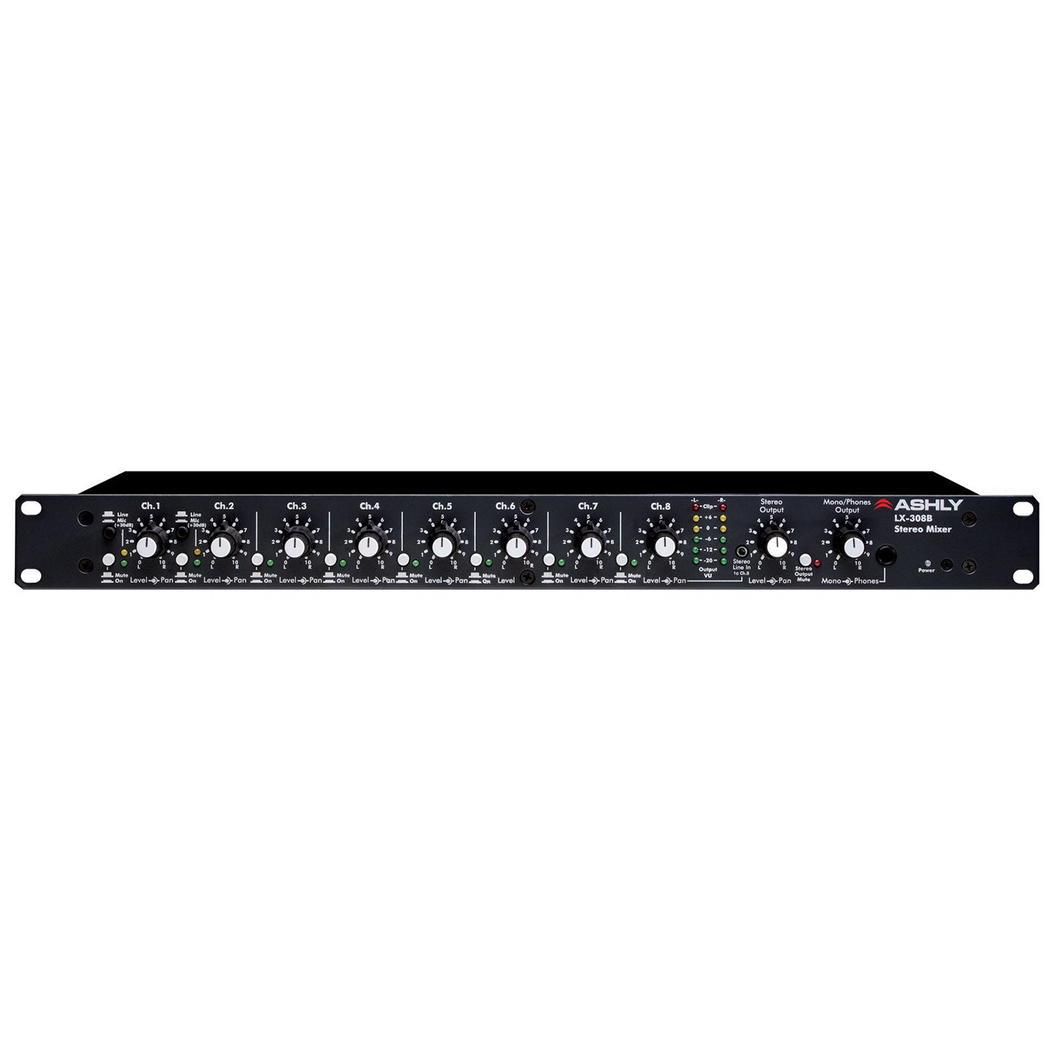 Ashly LX-308B Rackmount Professional 8 Stereo Channel Line Mixer