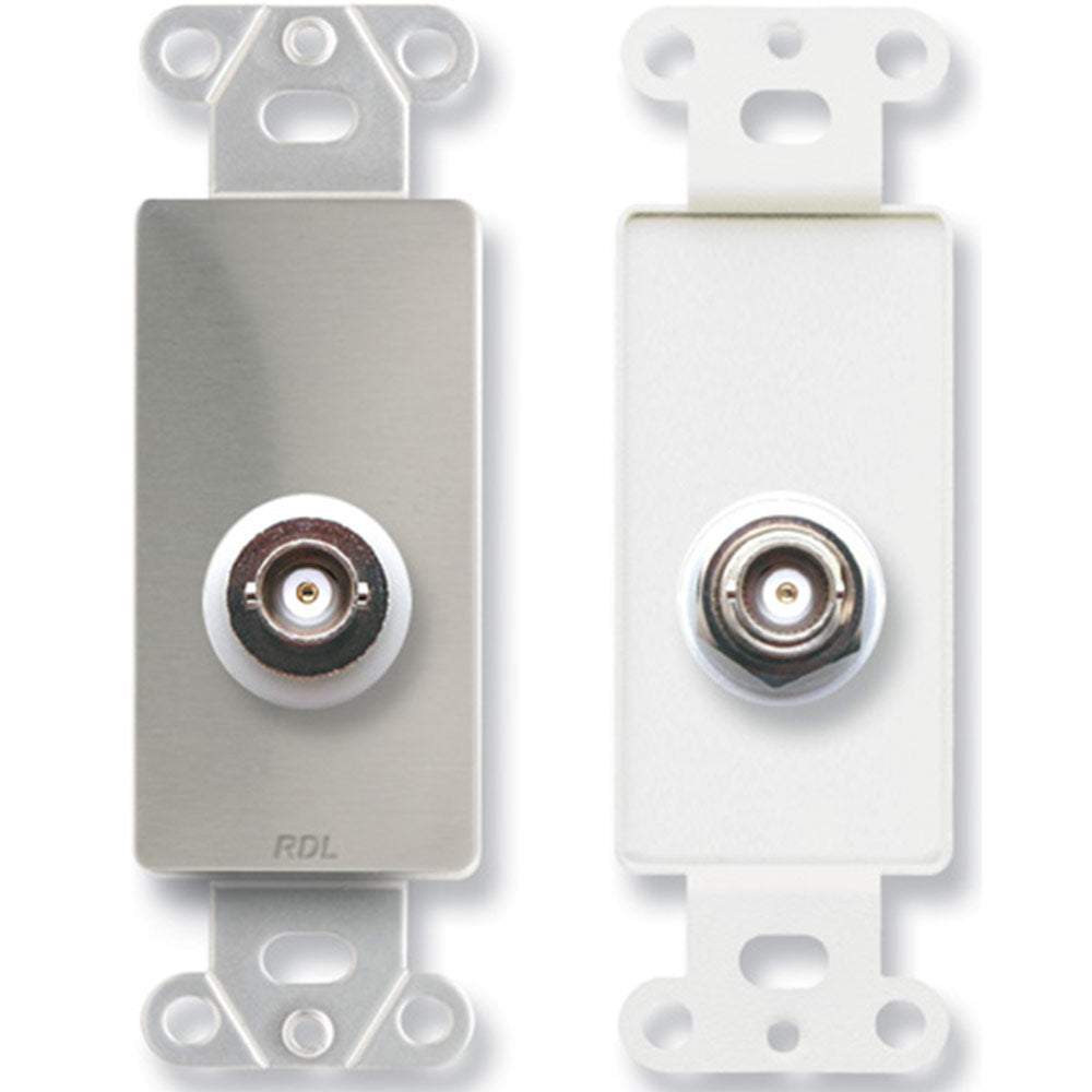 RDL DS-BNC/D Insulated Double BNC Jack on D Plate - Stainless Steel