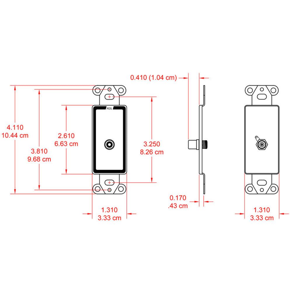 RDL D-PHN1 Single Phono Jack on D Plate - Solder type