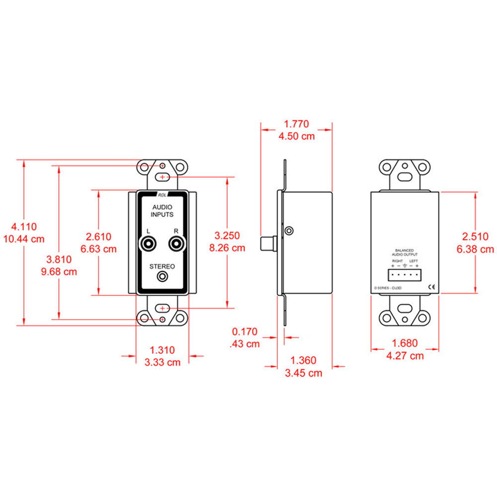 RDL D-CIJ3D Consumer Input Jacks _ Stereo - Custom Engraving Option