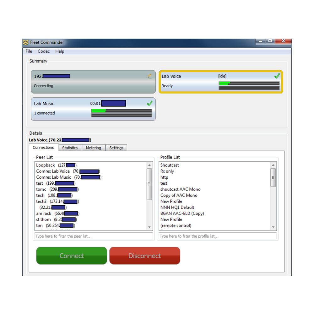 Comrex Fleet Commander - Audio Codec Management Software