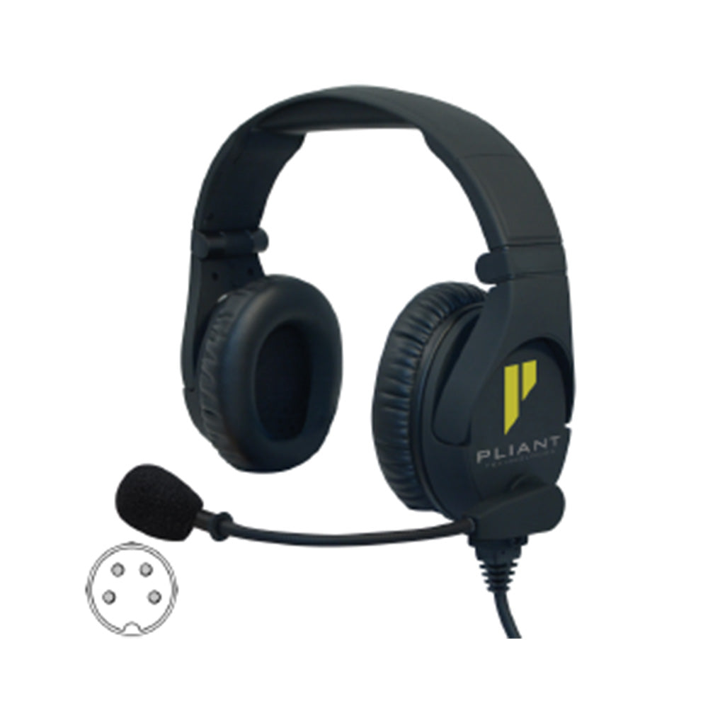 Pliant Technologies PHS-SB210-4M - SmartBoom Pro Dual-Ear Intercom Headset (XLR4M)