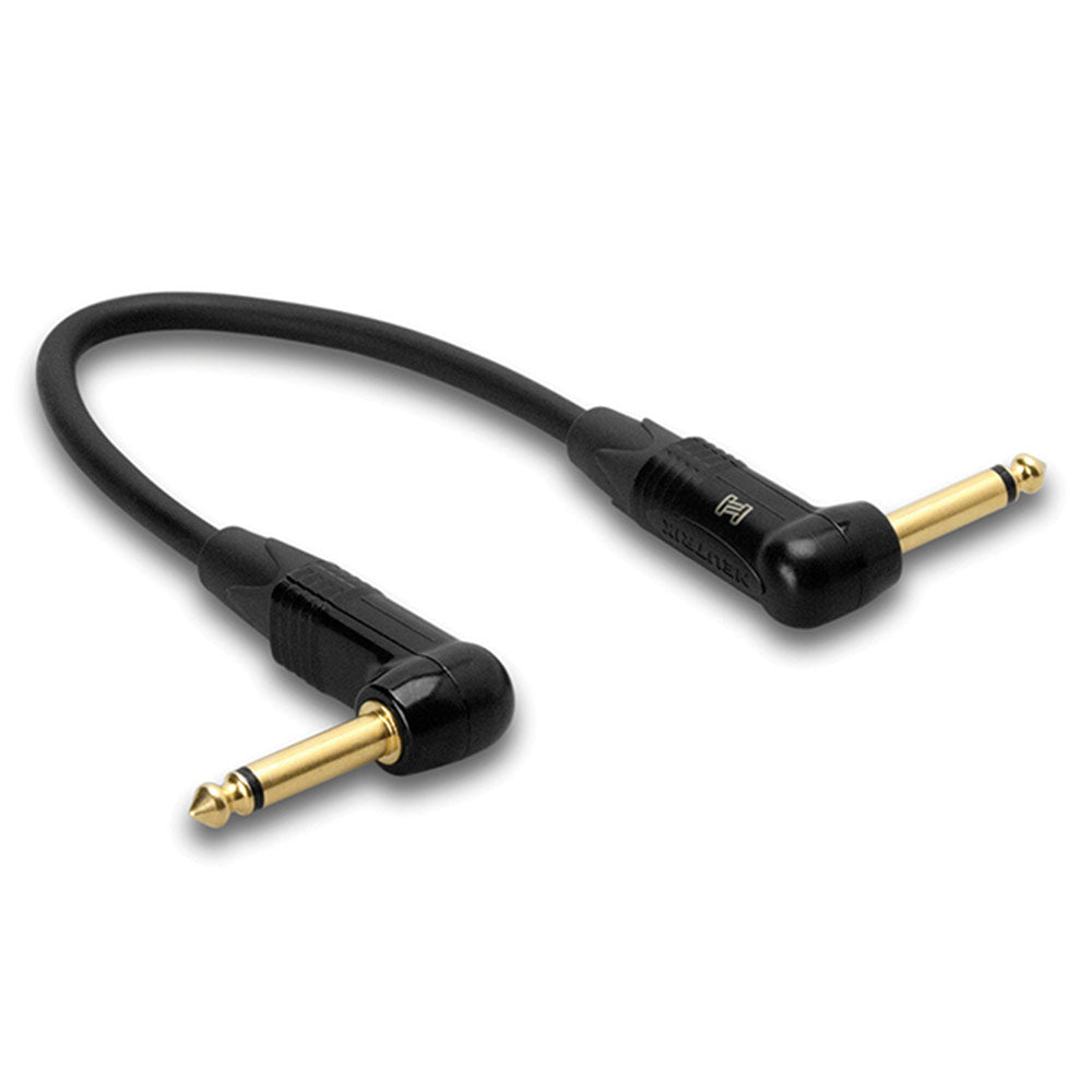 Hosa CGK-015RR Neutrik Right-angle to Same Edge Guitar Cable, 18 inches