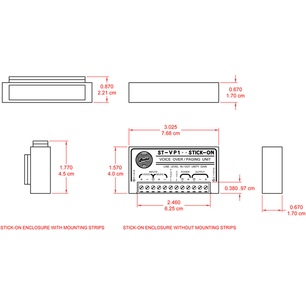 RDL ST-VP1 Voice-Over and Paging Module - 2 Line Inputs and 1 Line Output