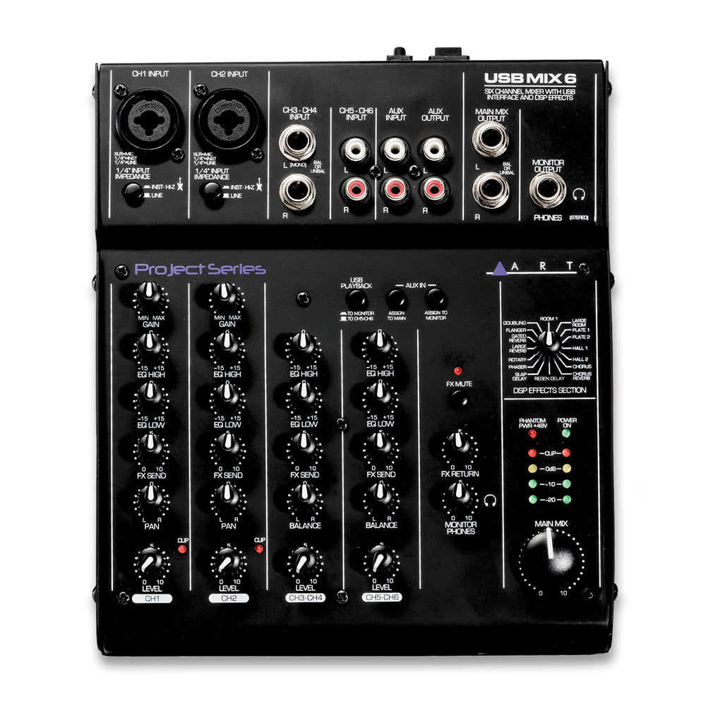 ART USBMix6 - Six-Channel Mixer with USB Interface