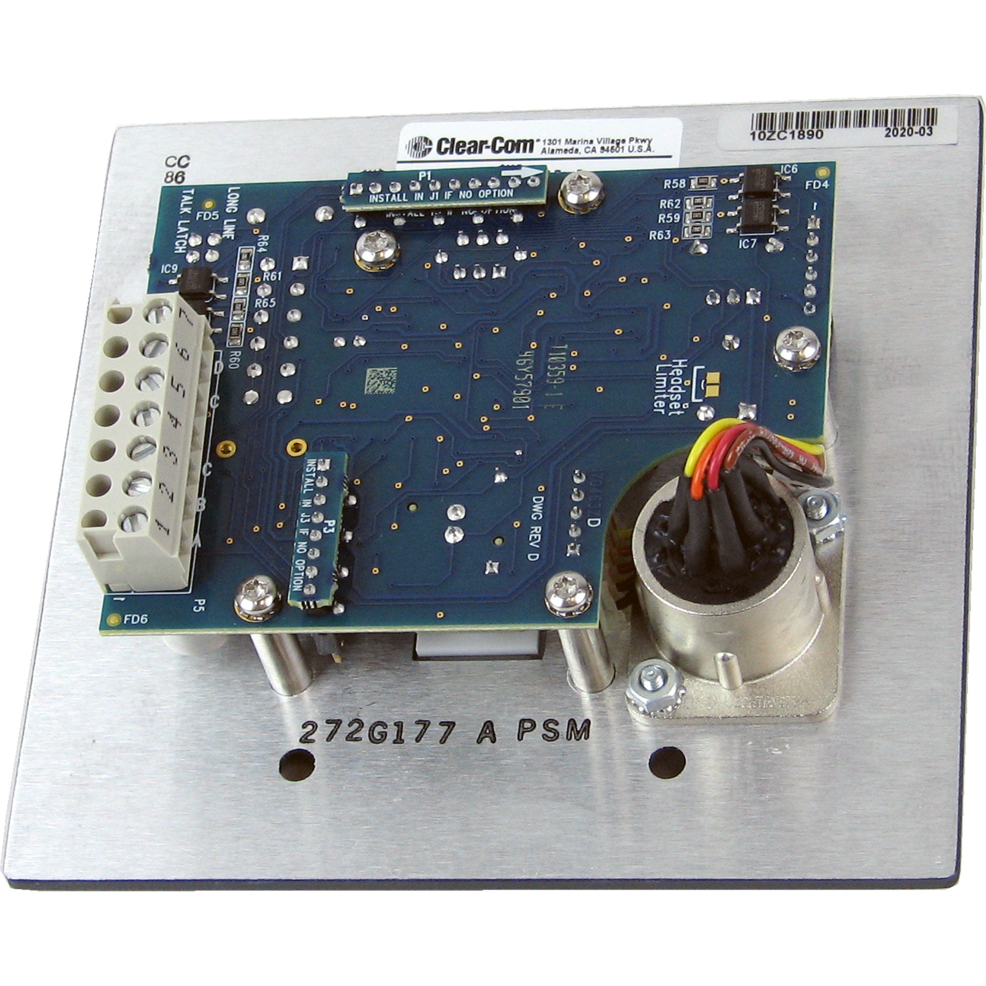 Clear-Com HB-702 Encore 2-Channel Flush-Mount Headset Station