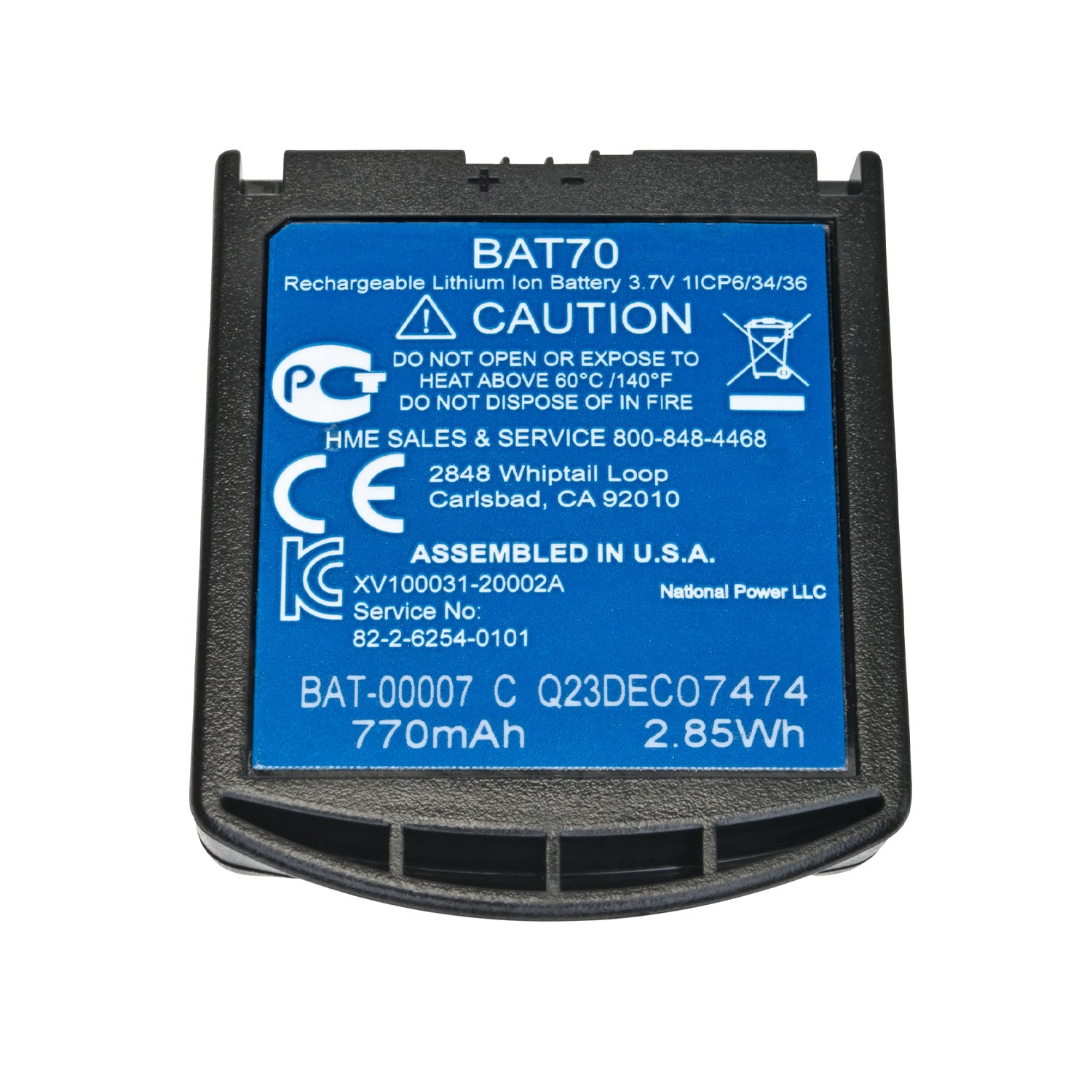 Clear-Com BAT70 - Replacement Battery for EQUIP Headsets