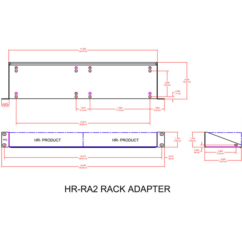 RDL HR-RA2 Rack adapter for HALF-RACK series