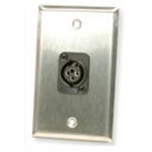 Whirlwind WP1B/1FW 1 Gang Black Wallplate - 1 Whirlwind WC3F Female XLR