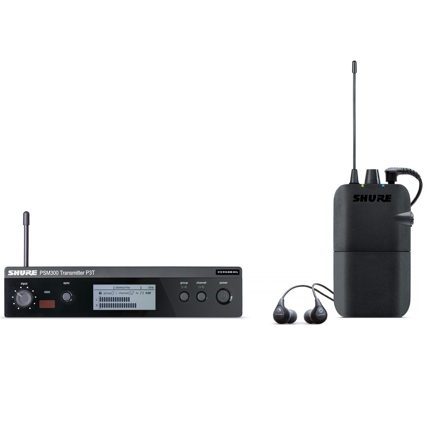 Shure P3TR112GR PSM300 Wireless In-Ear Monitor System (H20 Band - 518-542 MHz)