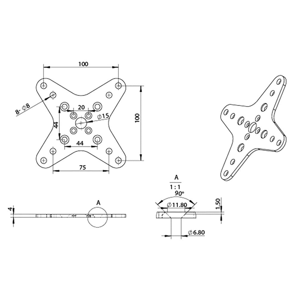 Triad-Orbit Precision SM-VM1 - VESA Mount Speaker Adapter Plate