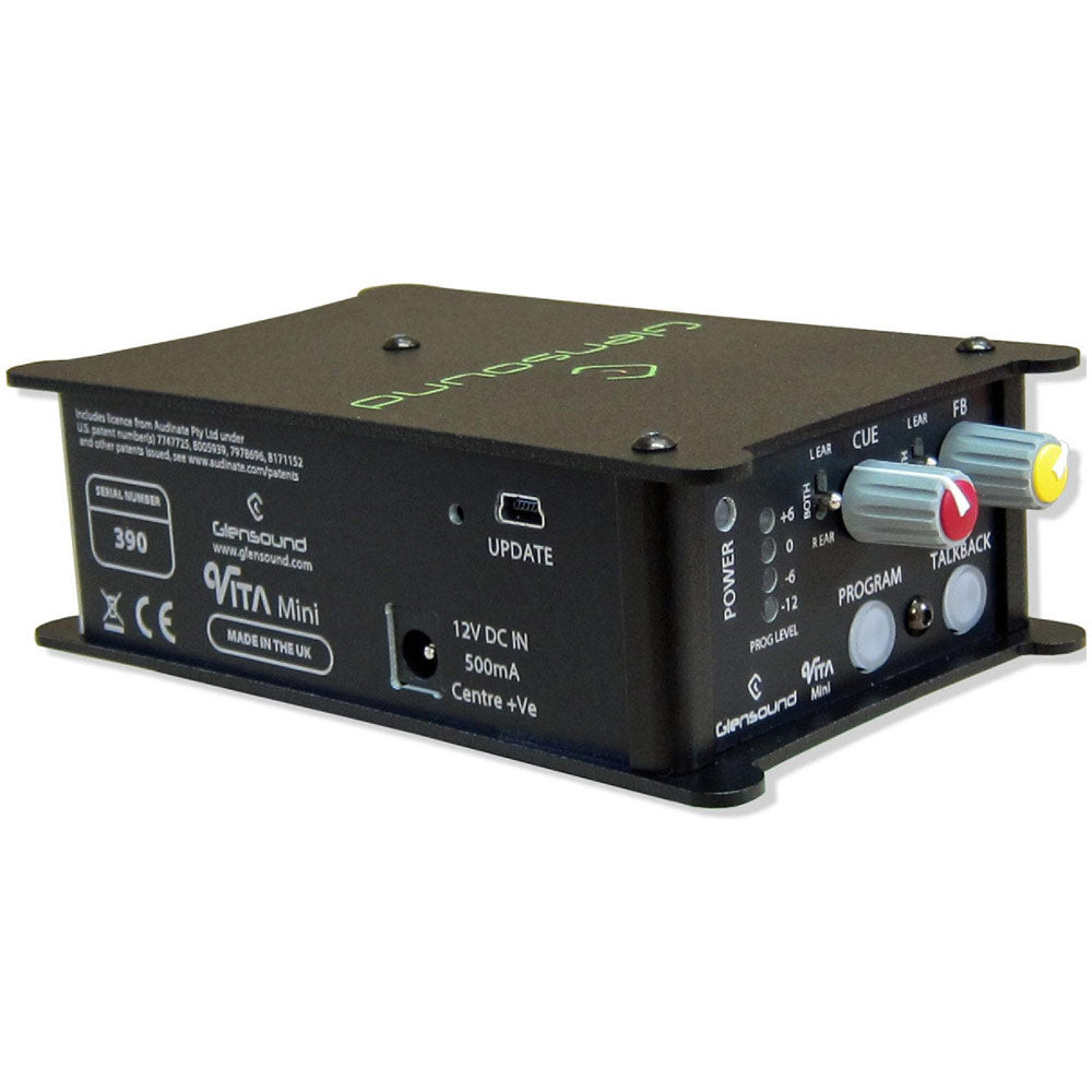 Glensound VITA MINI - Compact Dante¨ Beltpack Commentary Unit with Talkback