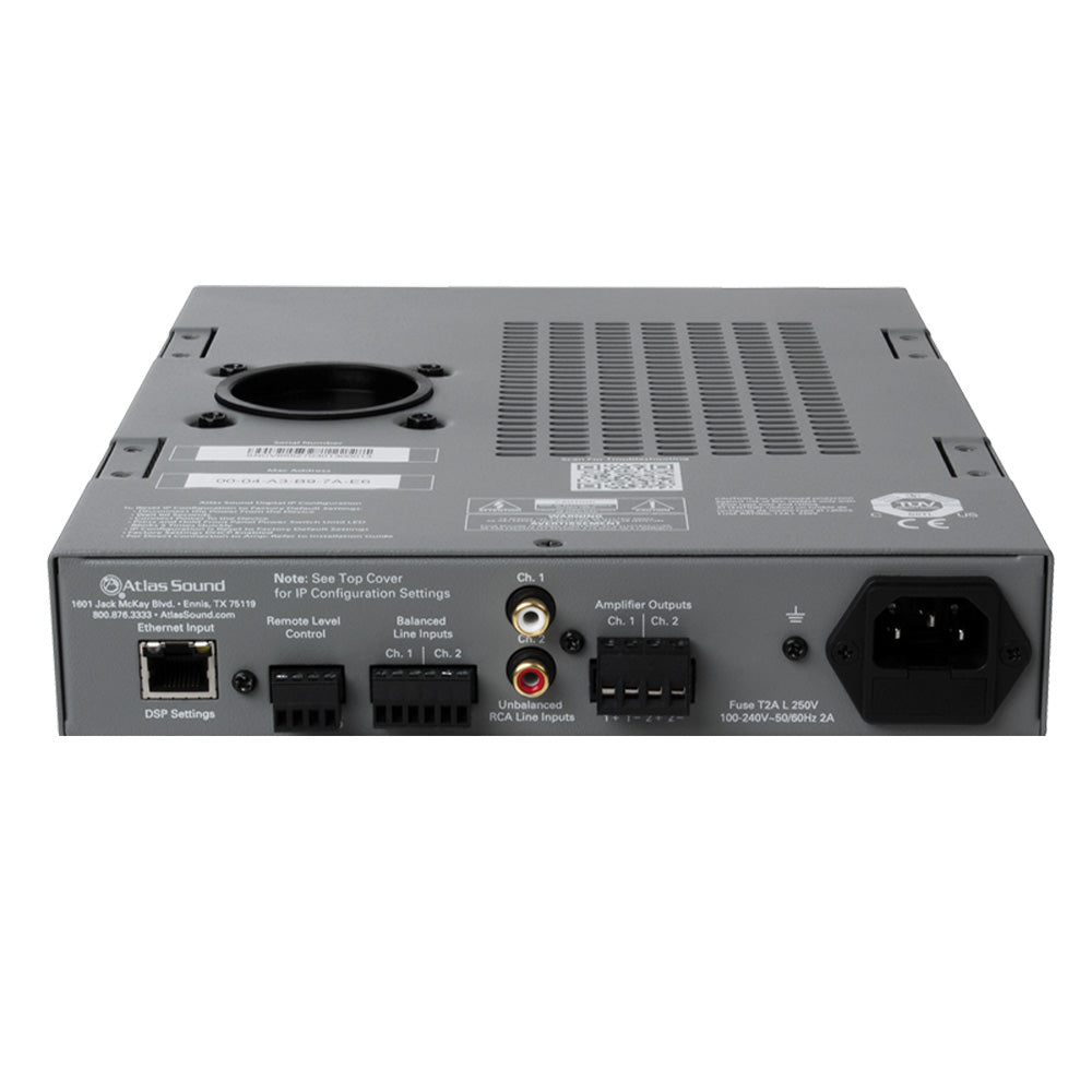 AtlasIED DPA-102PM - Networkable 2-Channel Power Amplifier with DSP